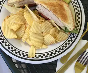 Turkey Sandwich and chips